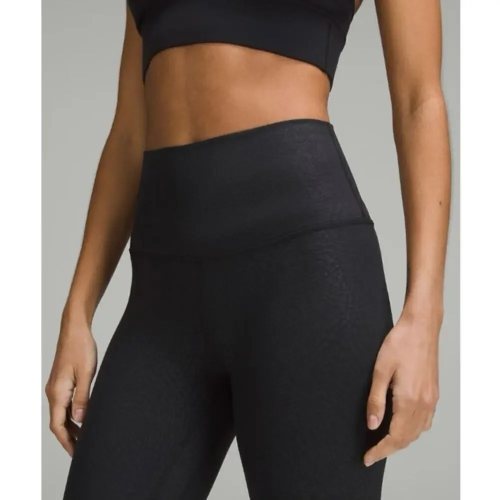 Lululemon Align High-Rise Pant 25” Ripple Emboss Black Women’s Size 2 EUC
